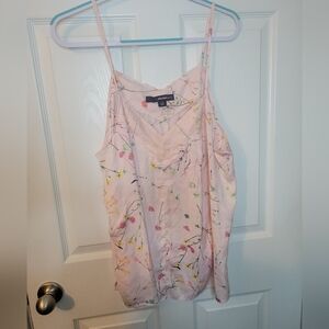 Denim 24/7 Womans Plus Tank Top Blouse Floral Pink Flowers Feminine